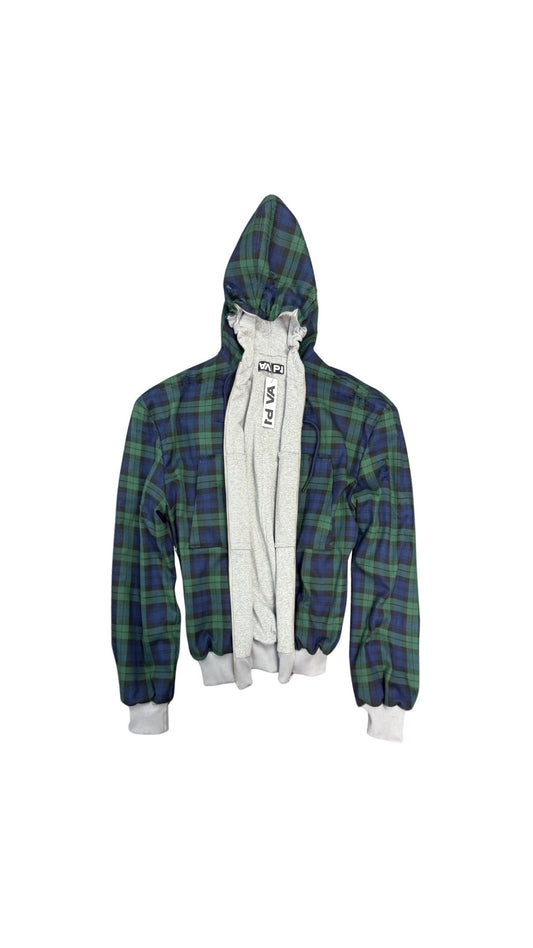REVERSIBLE ZIP HOODIE GREEN/GREY