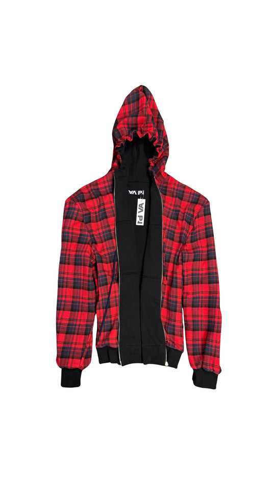 REVERSIBLE ZIP HOODIE RED/BLACK